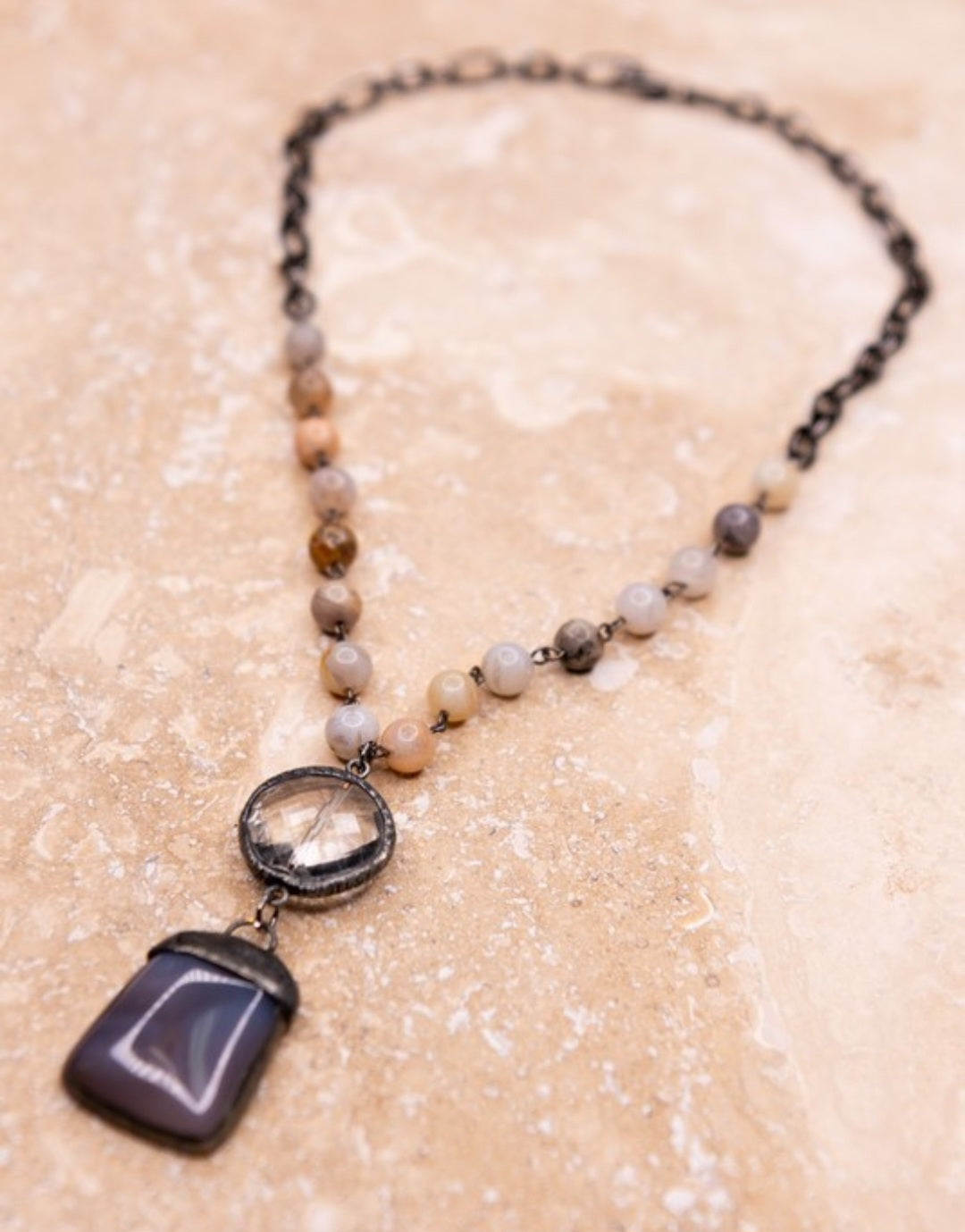 Sophie Necklace Bamboo Agate