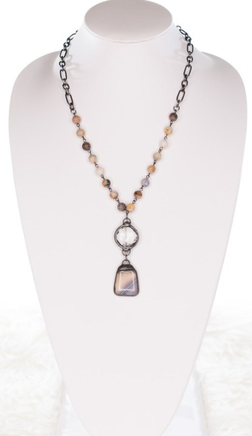 Sophie Necklace Bamboo Agate