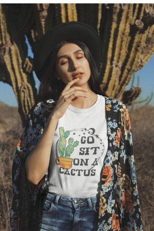 Go Sit On A Cactus Graphic Tee