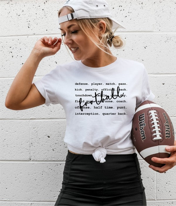 Football Words Graphic Boutique Tee