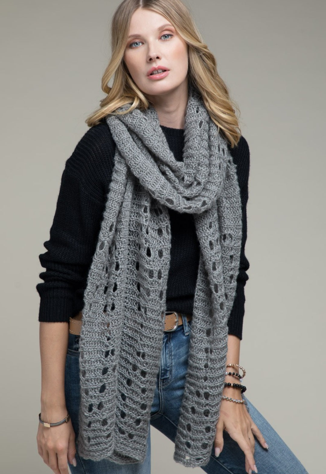 Open Knit Oblong Scarf