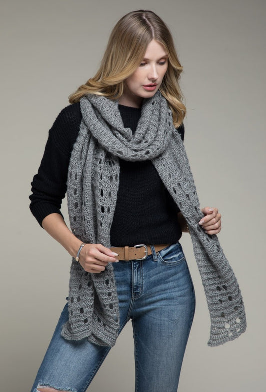 Open Knit Oblong Scarf