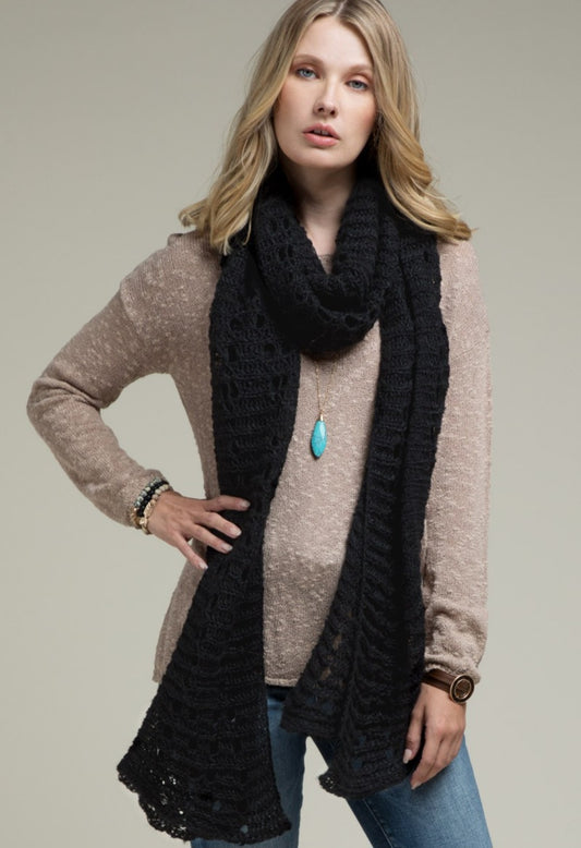 Open Knit Oblong Scarf