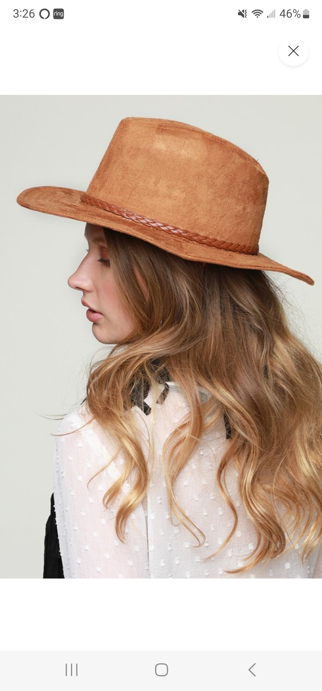 Faux Suede Panama Hat