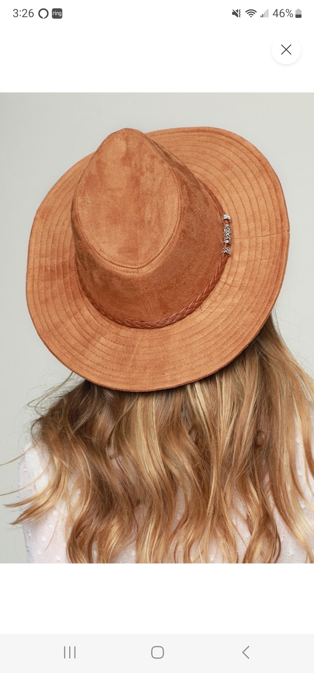 Faux Suede Panama Hat