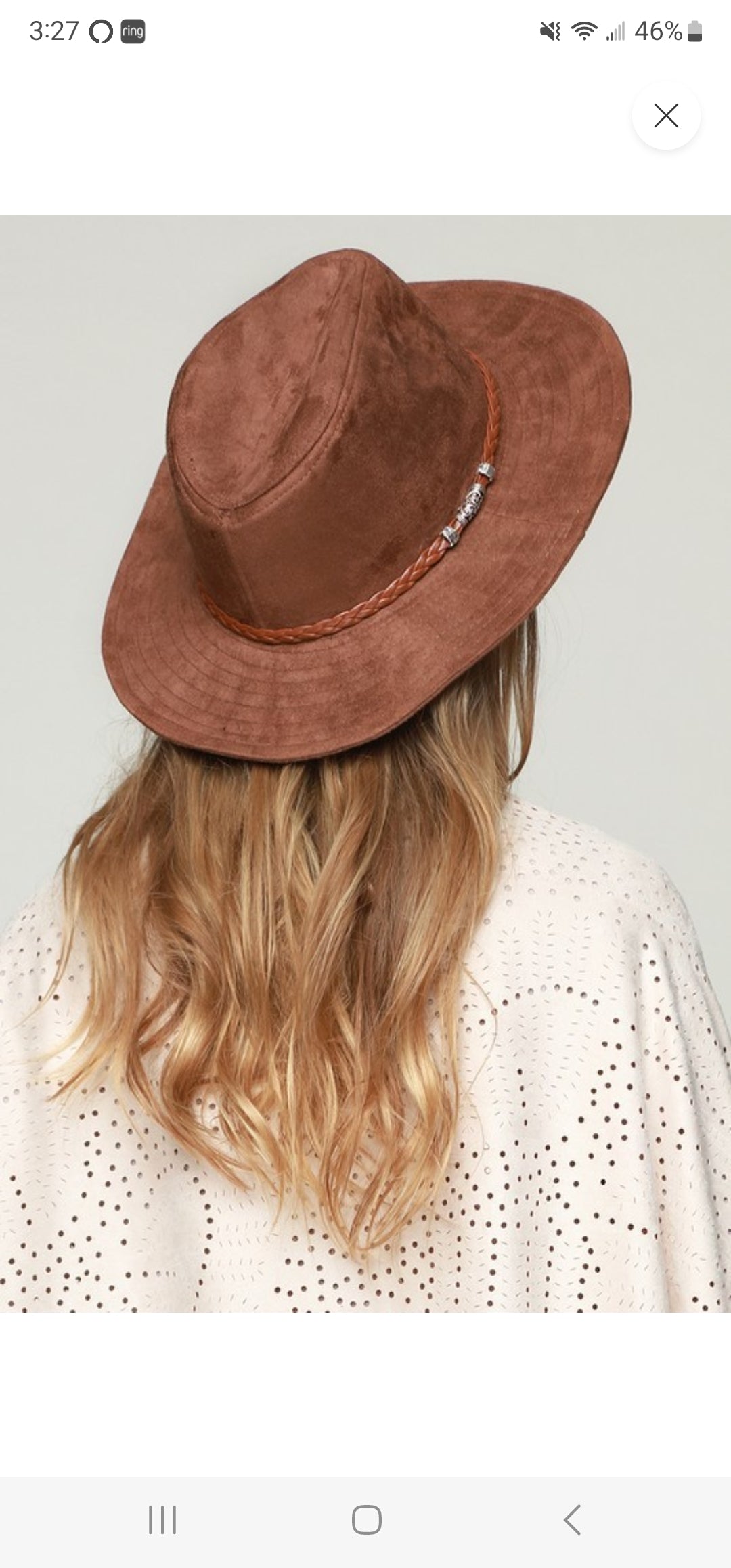 Faux Suede Panama Hat