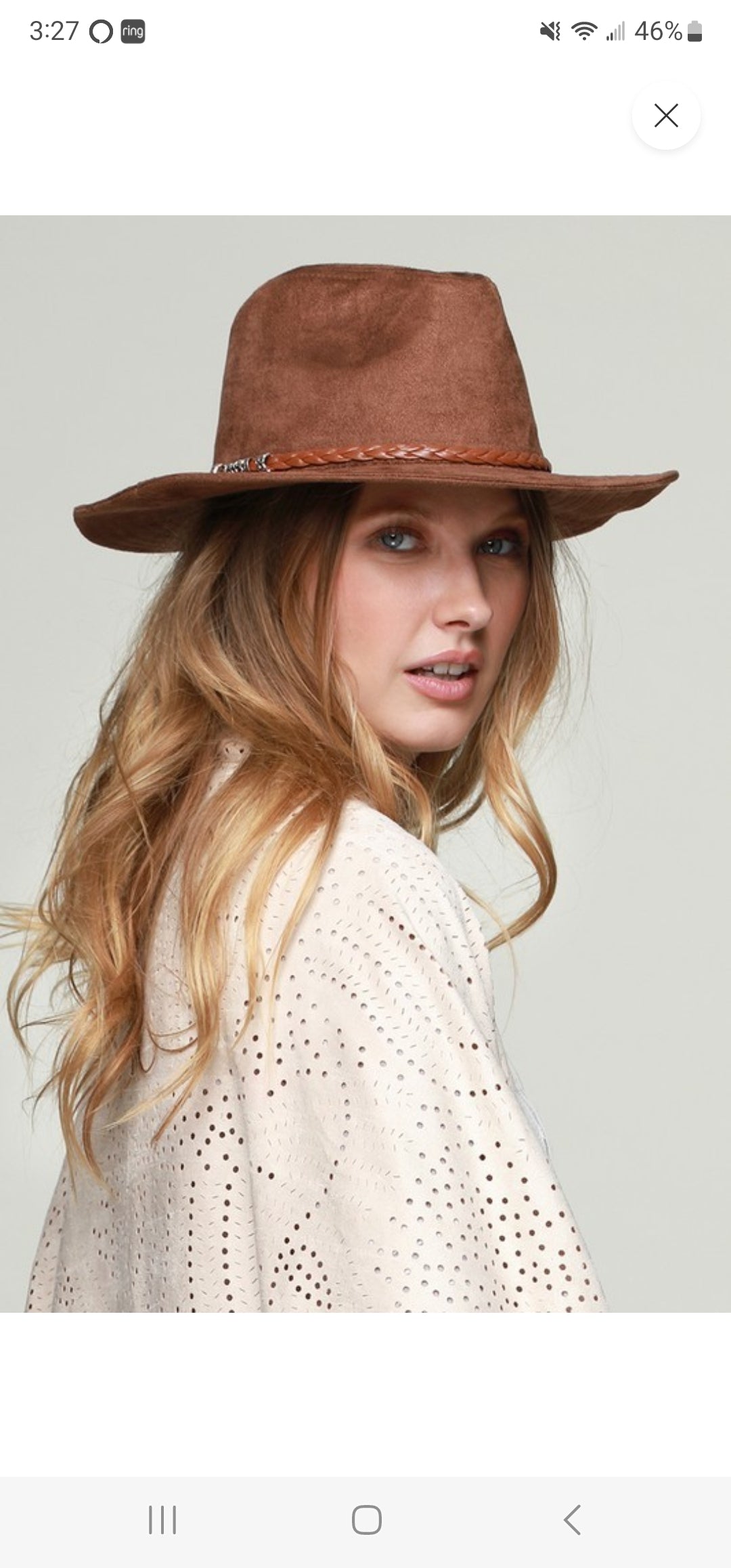 Faux Suede Panama Hat